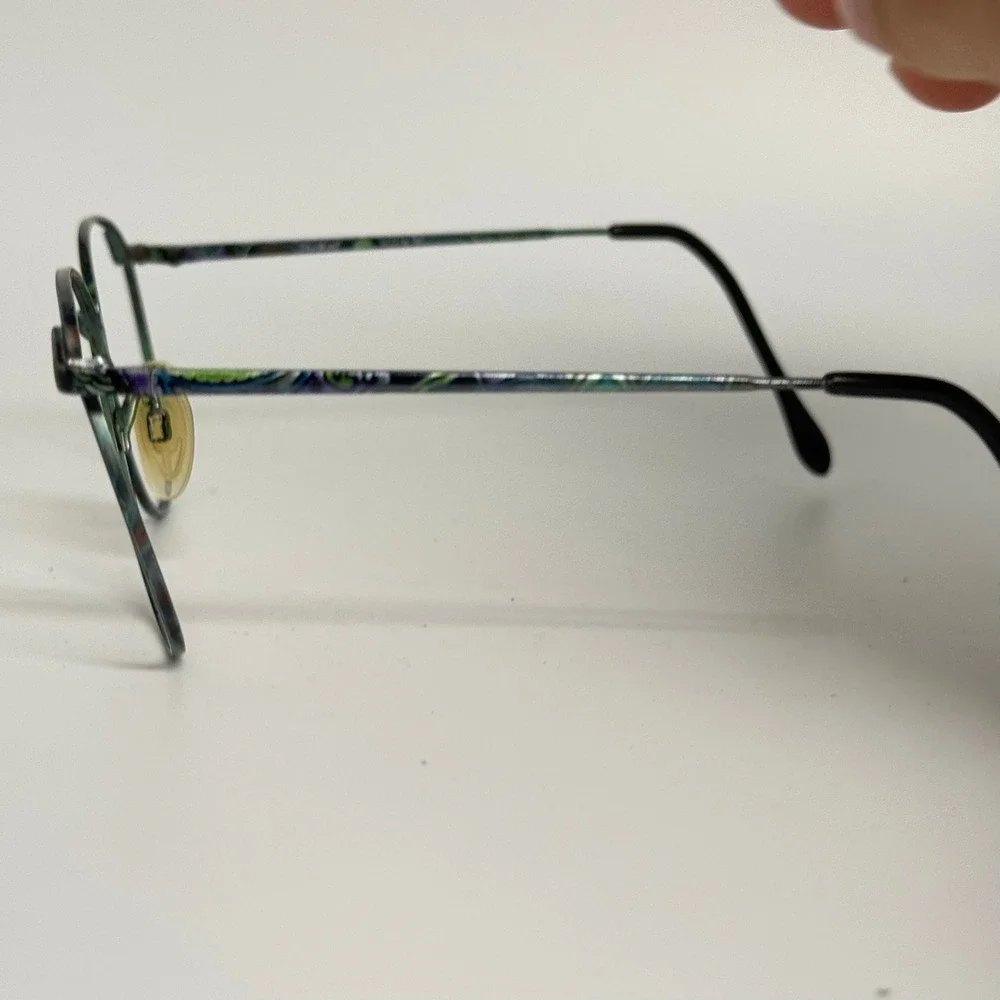 Charmant 4227 Eyeglasses Frames Round Multicolor Paisley Green Blue 57-18-145